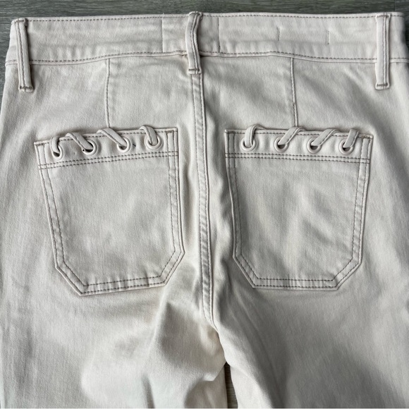High-Rise Grommet Slim Crop Jean Pants Bone Size 0 WHBM-White House Black Market - Picture 12 of 13